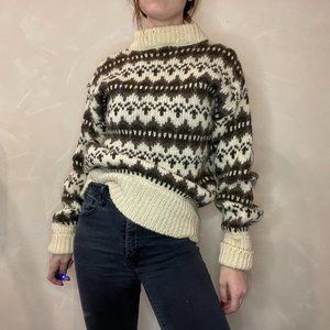 Vintage Made in Denmark "The Denver" Wool Knitted Turtleneck Sweater in Medium